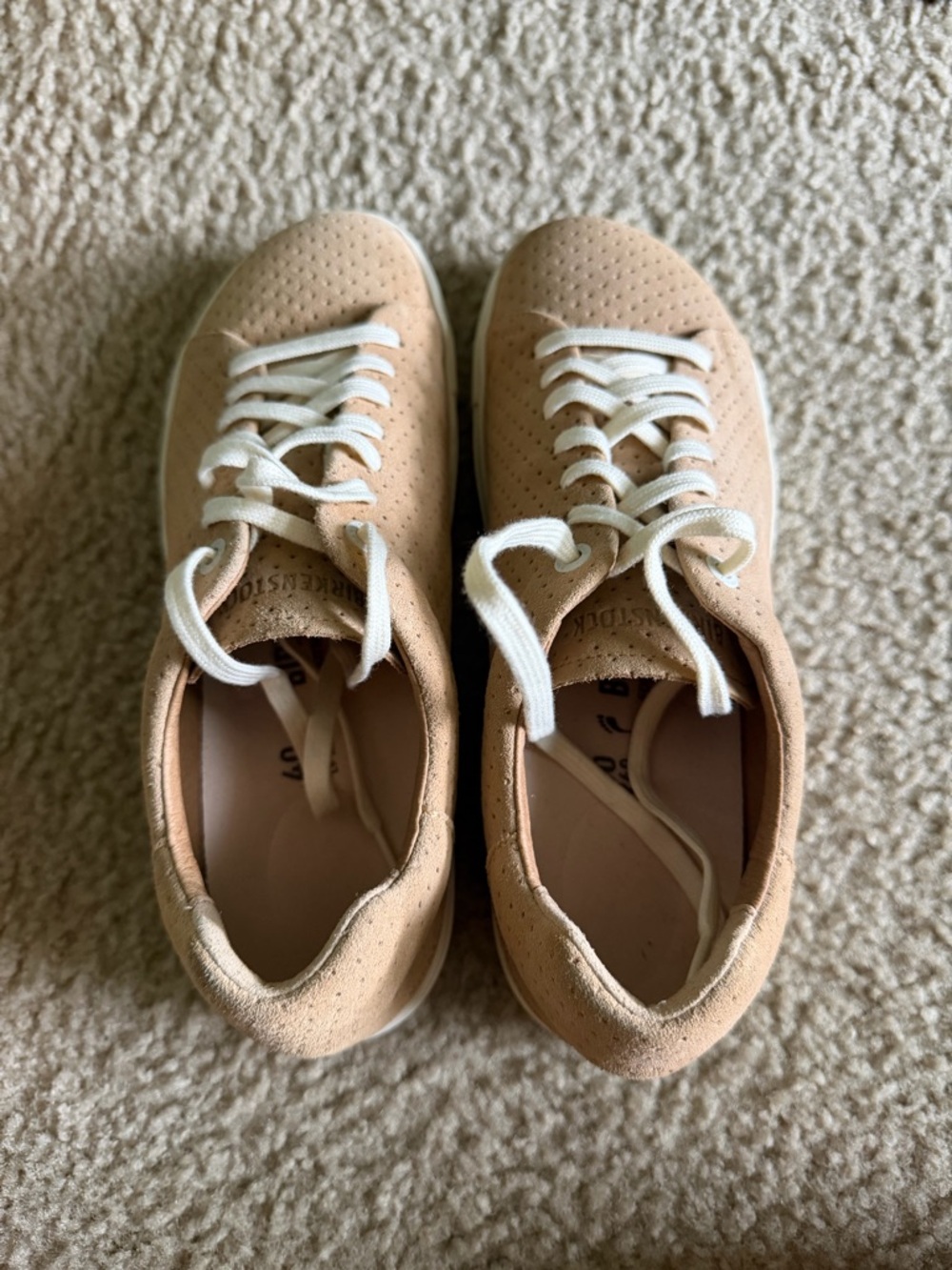Birkenstock Bend Low Suede Leather Embossed Dotted New Beige Casual US9 EU40 NWT